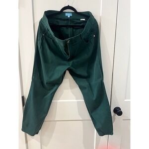 Draper James RSVP Womens 18W Chino Pants Straight Leg High Rise Forest Green